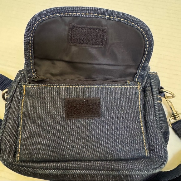 Mudd Denim Jean Red Blue Crossbody Bag Purse Y2K Satchel Bag - Picture 7 of 11